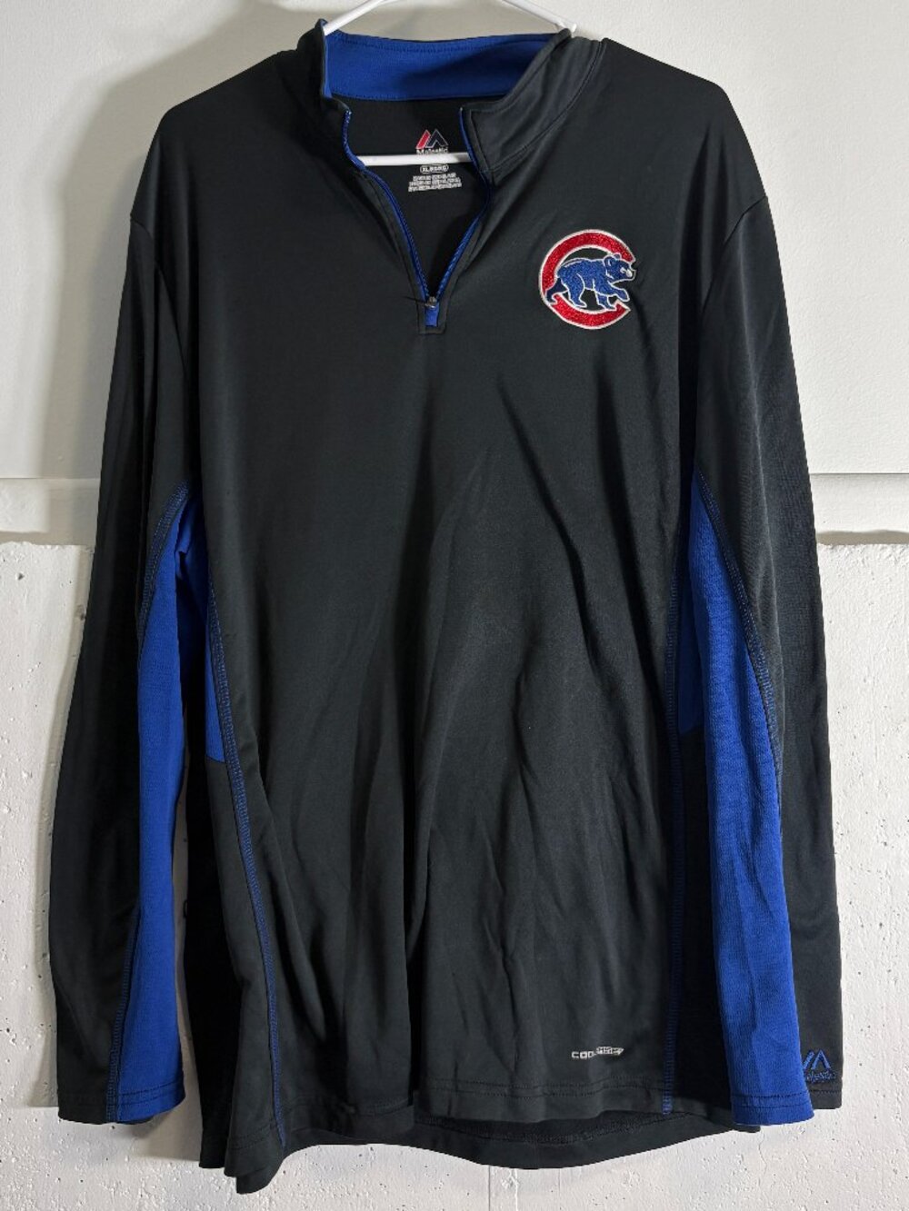 Majestic Chicago Cubs Quarter-Zip Pullover GO CUBBIES